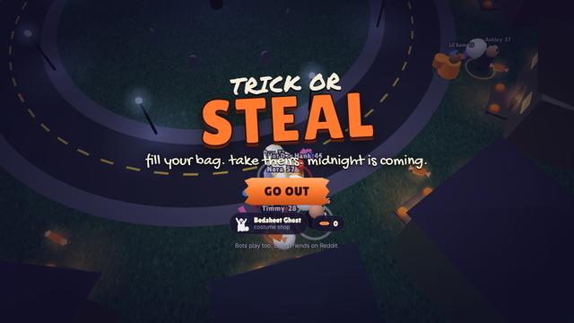 Trick or Steal, a screen from the free Halloween browser game