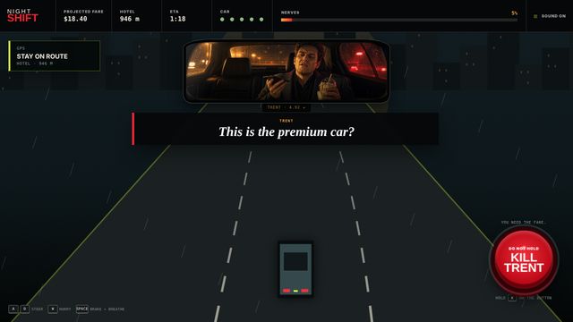 Uber Ride, a screen from the free browser game
